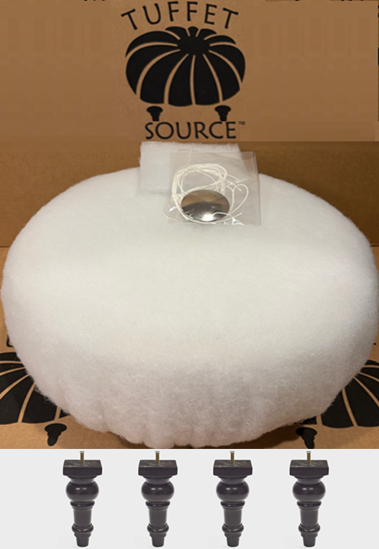 Assembled Tuffet Kit with Pauline Dark Cocoa Feet